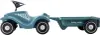 A teal ride-on toy car with a trailer, shown from the side against a white background. Produktbild-Vorschau