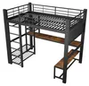Lit mezzanine 140 x 200 cm en métal noir avec éclairage LED Voir les images du produit 13