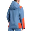 Hardshelljacke "Crossridge Evo Shell Jkt W" von La Sportiva in Blau mit orangefarbenen Akzenten. Produktbild-Vorschau