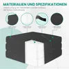 Diagram showing the materials and construction of a folding mattress, with close-up views of different aspects. Produktbild-Vorschau