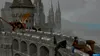 A dragon flying near a castle with Lego figures on the battlements. Produktbild-Vorschau