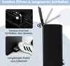 A collage of images showing a black pedal trash can with close-ups of its features. Náhled obrázku produktu