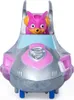 A toy vehicle with a dog figurine inside, shown from the front. Produktbild-Vorschau