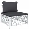 vidaXL 9-tlg. Garten-Lounge-Set mit Kissen Weiß Stahl -  Produktbild-Vorschau 6