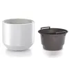A white planter and a dark gray inner pot are displayed side-by-side against a white background. Produktbild-Vorschau