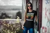 Damen T-Shirt Pew Pew Madafakas! schwarze Katze Spruch Meme Produktbild-Vorschau 4