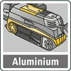 A close-up illustration of a belt sander, with the word 'Aluminium' below. Podgląd zdjęcia produktu