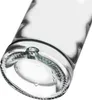 A close-up view of the bottom of a clear glass bottle. Voir les images du produit
