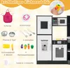 A collage of a toy kitchen set and its accessories, with text labels in German. Náhľad obrázku produktu
