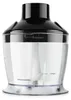 A close-up studio shot of a black and clear immersion blender attachment with blades inside a transparent container. Podgląd zdjęcia produktu