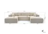Wohnlandschaft PULA-U Cord Schlafsofa, Bettkasten BEIGE Produktbild-Vorschau 6