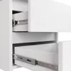 Close-up view of white drawers with metal slides. Produktbild-Vorschau