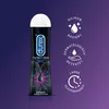 A bottle of Durex Perfect Glide lubricant is shown against a gradient purple background, with marketing icons and text on the right side. Podgląd zdjęcia produktu