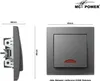 Schalter McPower ''Flair'', 250V/10A, UP, anthrazit mit Produktbild-Vorschau 3