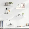 vidaXL Schweberegale 4 Stk. Hochglanz-Weiß 50x23x3,8 cm MDF Produktbild-Vorschau 3