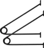 Two black metal brackets with a coiled end, mounted on a white background. Anteprima dell’immagine prodotto