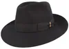 Borsalino feiner Haarfilzhut breite Bogartform in blau