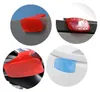 Collage of four close-up images showing red and blue toilet bowl clips attached to different surfaces. Produktbild-Vorschau
