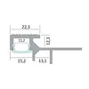 T-40 LED Alu Fliesenprofil Treppenprofil Stufen 12mm silber Produktbild-Vorschau 3