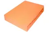 A folded orange fitted sheet is shown on a white background. Produktbild-Vorschau