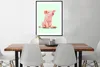 MuchoWow® Gerahmtes Poster Schwein - Rosa - Sockel - Tiere Produktbild-Vorschau 3