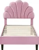 Letto a conchiglia in velluto "Manon" - 90 x 190 cm - Rosa Anteprima dell’immagine prodotto 1