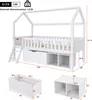 Flieks Hochbett Kinderbett Hausbett 90x200cm mit Schublade Produktbild-Vorschau 7