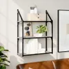 vidaXL Nástenná polica 3 priehradky Grey Sonoma 60x21x78,5 Náhľad obrázku produktu 2