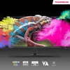A monitor displaying a colorful chameleon surrounded by powder explosions, with product feature icons at the bottom. Produktbild-Vorschau