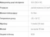 A table of technical specifications for an electrical component. Anteprima dell’immagine prodotto