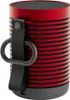 A close-up studio shot of a red and black portable speaker. Náhled obrázku produktu