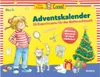 Illustration of a girl, a cat, a Christmas tree, and various craft supplies, suggesting a holiday-themed activity or craft kit. Náhled obrázku produktu