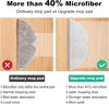 Comparison of two mop pads, one ordinary and one upgraded, with text highlighting their differences. Produktbild-Vorschau