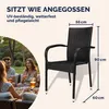 CASARIA® Lot de 4 Chaise Salle a Manger en Polyrotin Noir Voir les images du produit 2
