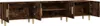 A long, low cabinet with multiple open doors and shelves, standing on four legs. Produktbild-Vorschau