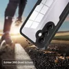 A person running in the background with a phone case in the foreground, suggesting durability and protection. Produktbild-Vorschau