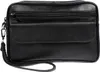 A black leather clutch bag with a wrist strap and zippered compartment. Náhled obrázku produktu