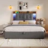 Lit rembourré 90 x 200 cm avec éclairage LED et port USB-C, Voir les images du produit 4