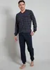 Götzburg Herren Pyjama Schlafanzug lang mit Bündchen Produktbild-Vorschau 2