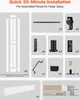 An image displaying the components and installation guide for a sliding barn door. Voir les images du produit