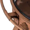 A close-up view of the textured metal handle and mesh of a fire pit. Produktbild-Vorschau