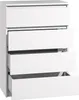 A white chest of drawers with four drawers, one of which is partially open. Náhľad obrázku produktu