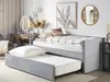 BELIANI Tagesbett Hellgrau Samtstoff 90x200 cm mit Produktbild-Vorschau 2