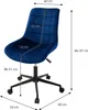 Kancelářská židle ML-Design, modrá, sametová, kovová Náhled obrázku produktu 5