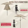 Sekey Sonnenschirm 220 cm mit Kurbel und Auto-Kippen, UPF Produktbild-Vorschau 3