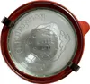 A top-down view of a glass jar lid with metal clips and a red rubber seal. Produktbild-Vorschau