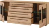 Wohnzimmer-Sideboard 200 cm breit in Eiche mit 2 Glastüren Produktbild-Vorschau 1