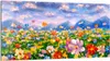 DEQORI Glasbild Echtglas 100x50 cm 'Blumenwiese und Berge' Produktbild-Vorschau 1