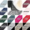A collage of different colored lace trims, each with a text label indicating the color. Produktbild-Vorschau