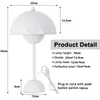 Weiße Tischlampe in Pilzform mit Blumentopf, Metall, 34 cm, Produktbild-Vorschau 4